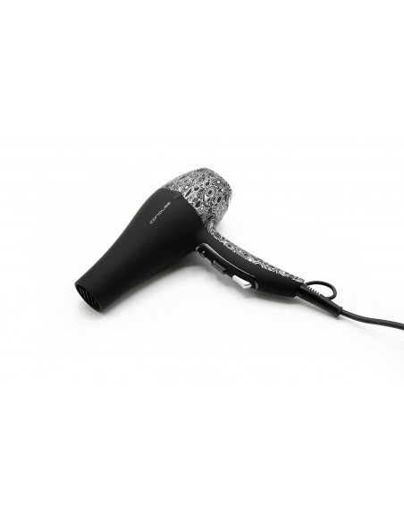 Corioliss Flow Black Paisley Silver Soft Touch Hair Dryer