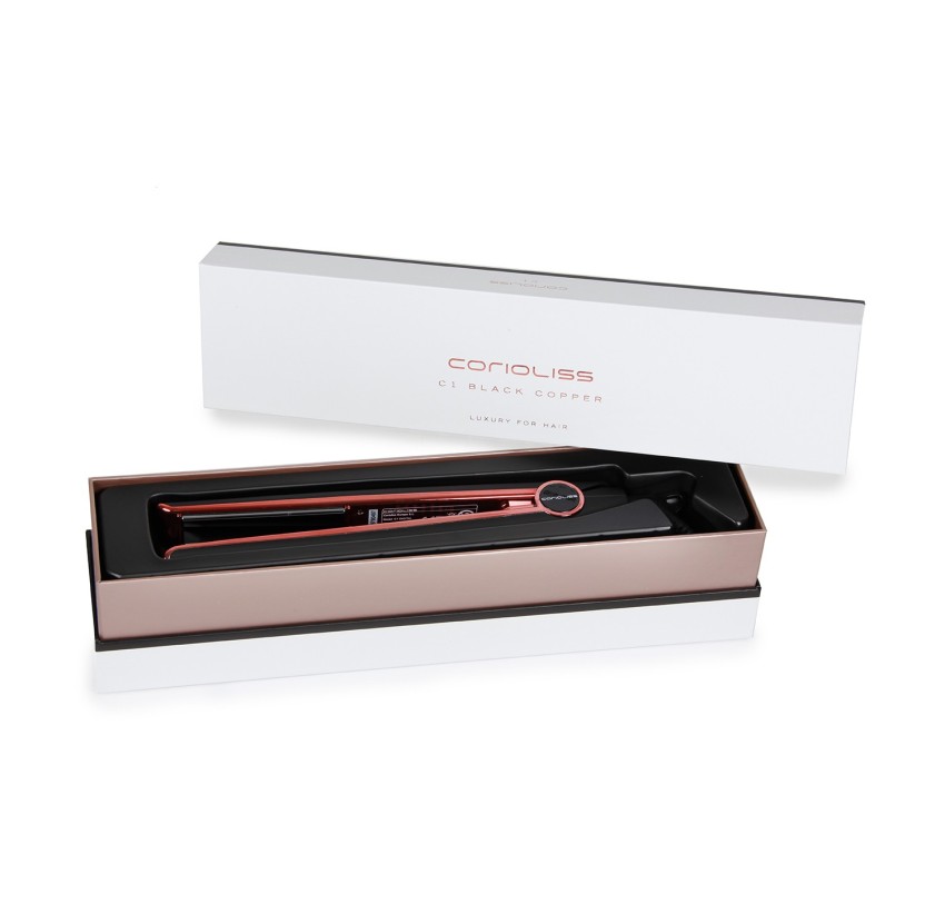 Pegla za kosu C1 Black Soft Touch Copper | Službena trgovina Corioliss®