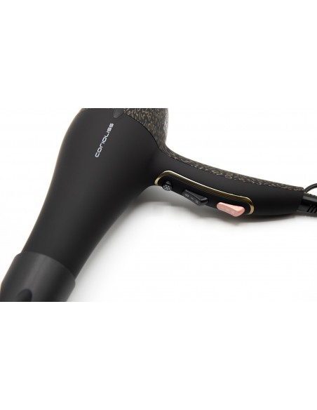 Corioliss Flow Black Gold Leopard Soft Touch Hair Dryer